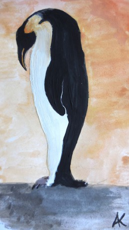 Tučňák císařský - tempery